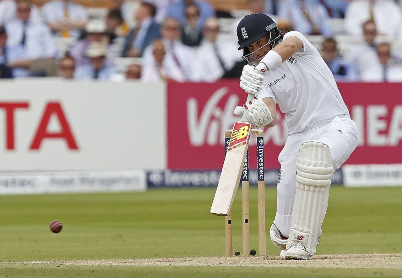 Joe Root leans into a cover drive, England v Pakistan, 1st Investec Test, Lord's, 4th day, July 17, 2016 