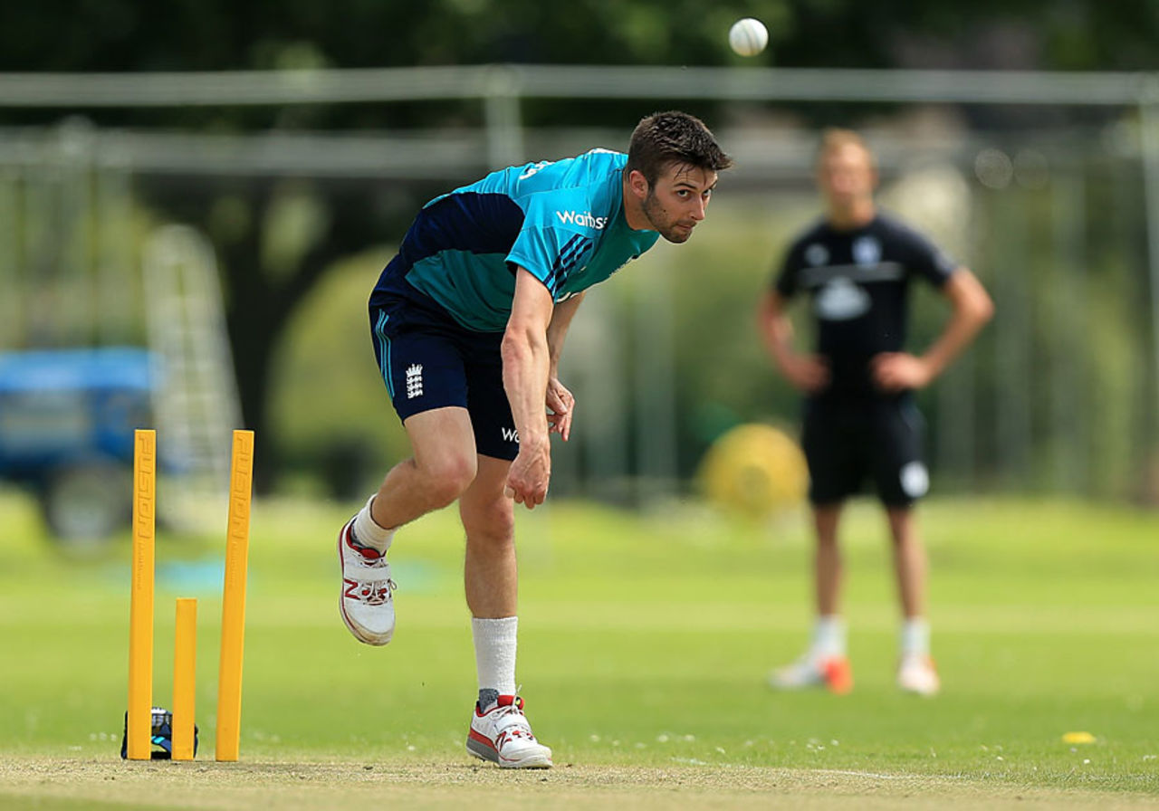 Mark Wood bowls at England Lions training, Cheltenham, July 18, 2016