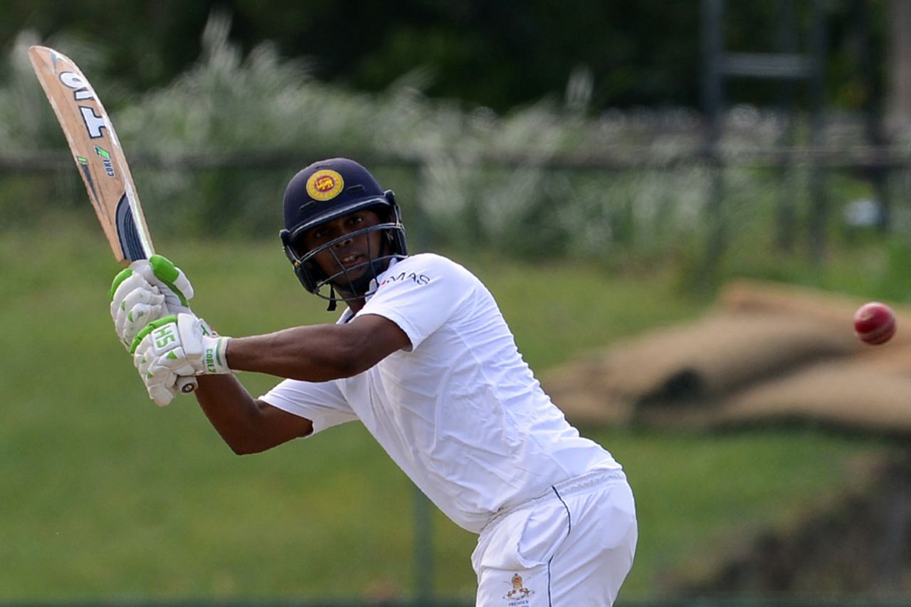 Asela Gunaratne plays to the on side, Sri Lankan XI v Australians, Colombo, July 18, 2016
