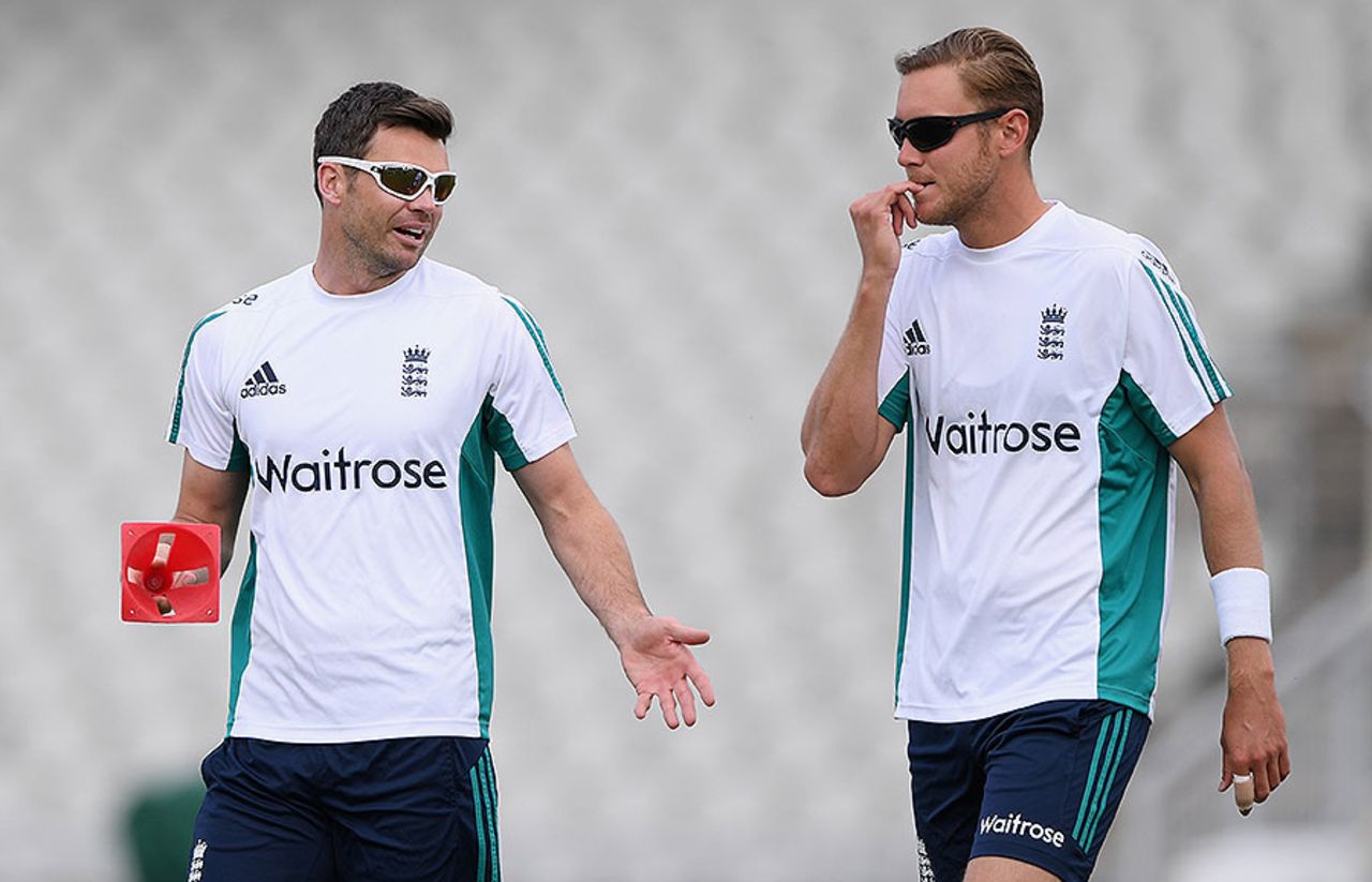 James Anderson and Stuart Broad will be reunited at Old Trafford, England v Pakistan, 2nd Investec Test, Old Trafford, July 21, 2016