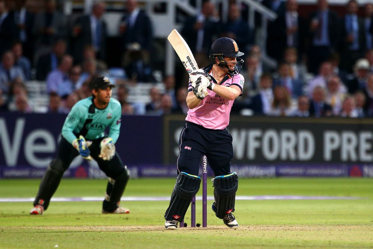 Eoin Morgan's 42 helped Middlesex beat local rivals Surrey, Middlesex v Surrey, NatWest T20 Blast, Lord's, July 21, 2016