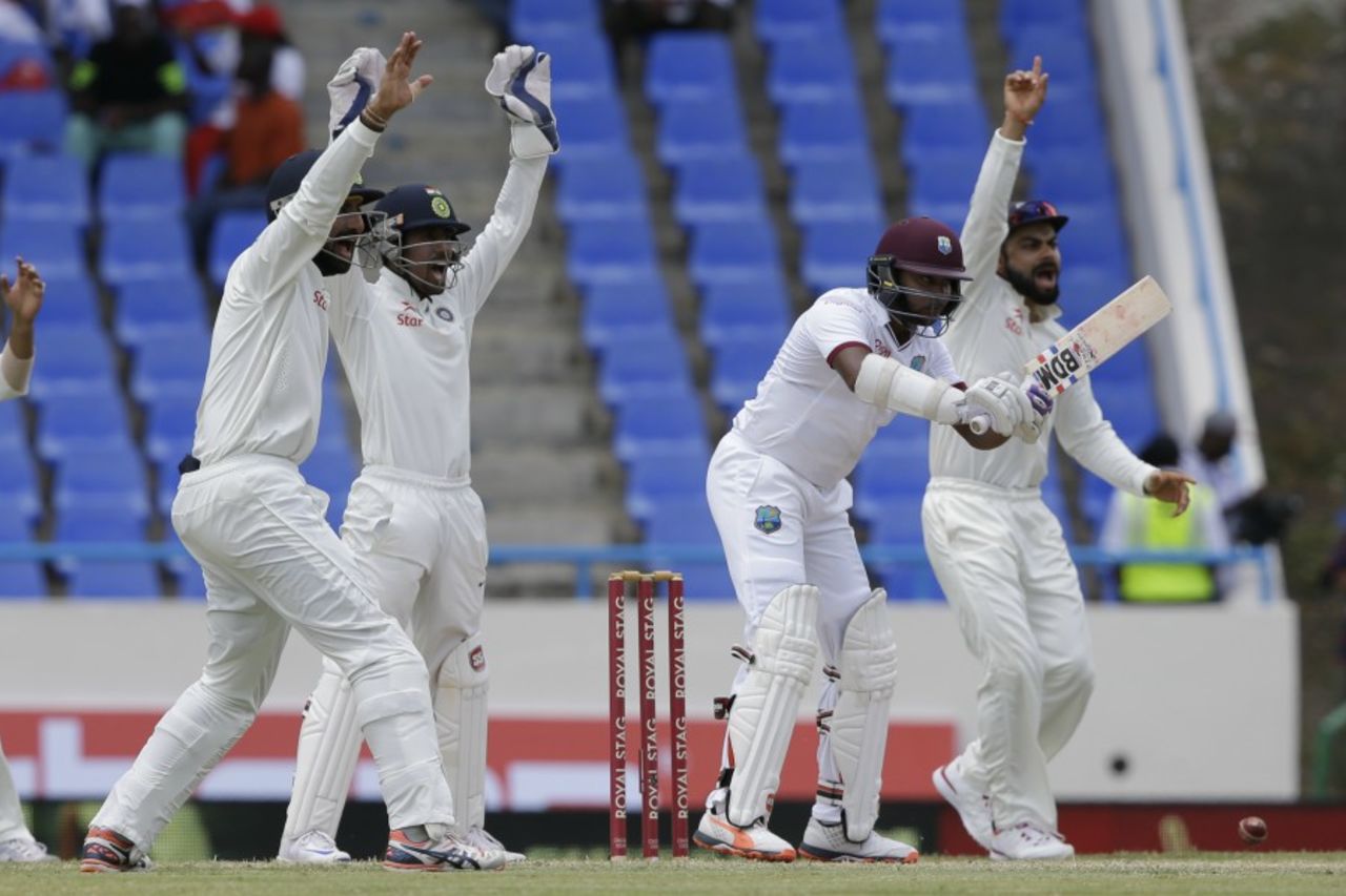 Devendra Bishoo survives an lbw appeal, West Indies v India, 1st Test, Antigua, 3rd day, July 23, 2016