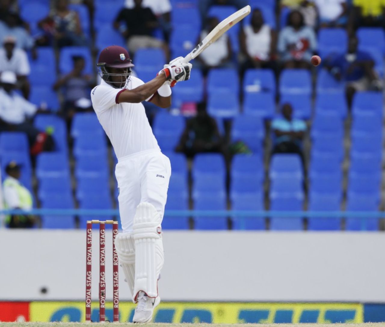 Roston Chase pulls during his first Test innings, West Indies v India, 1st Test, Antigua, 3rd day, July 23, 2016
