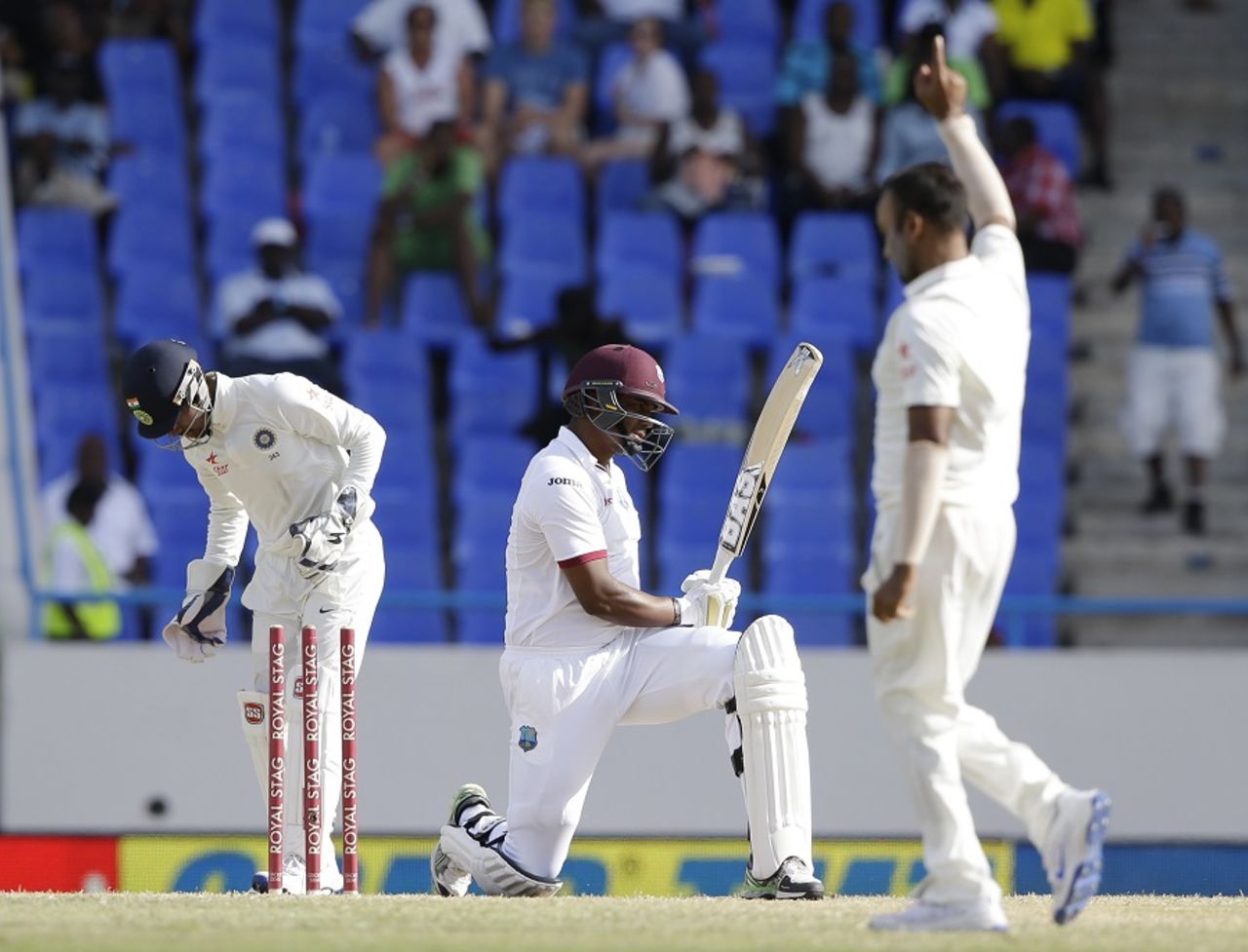 Shannon Gabriel was bowled by Amit Mishra for 2, West Indies v India, 1st Test, Antigua, 3rd day, July 23, 2016