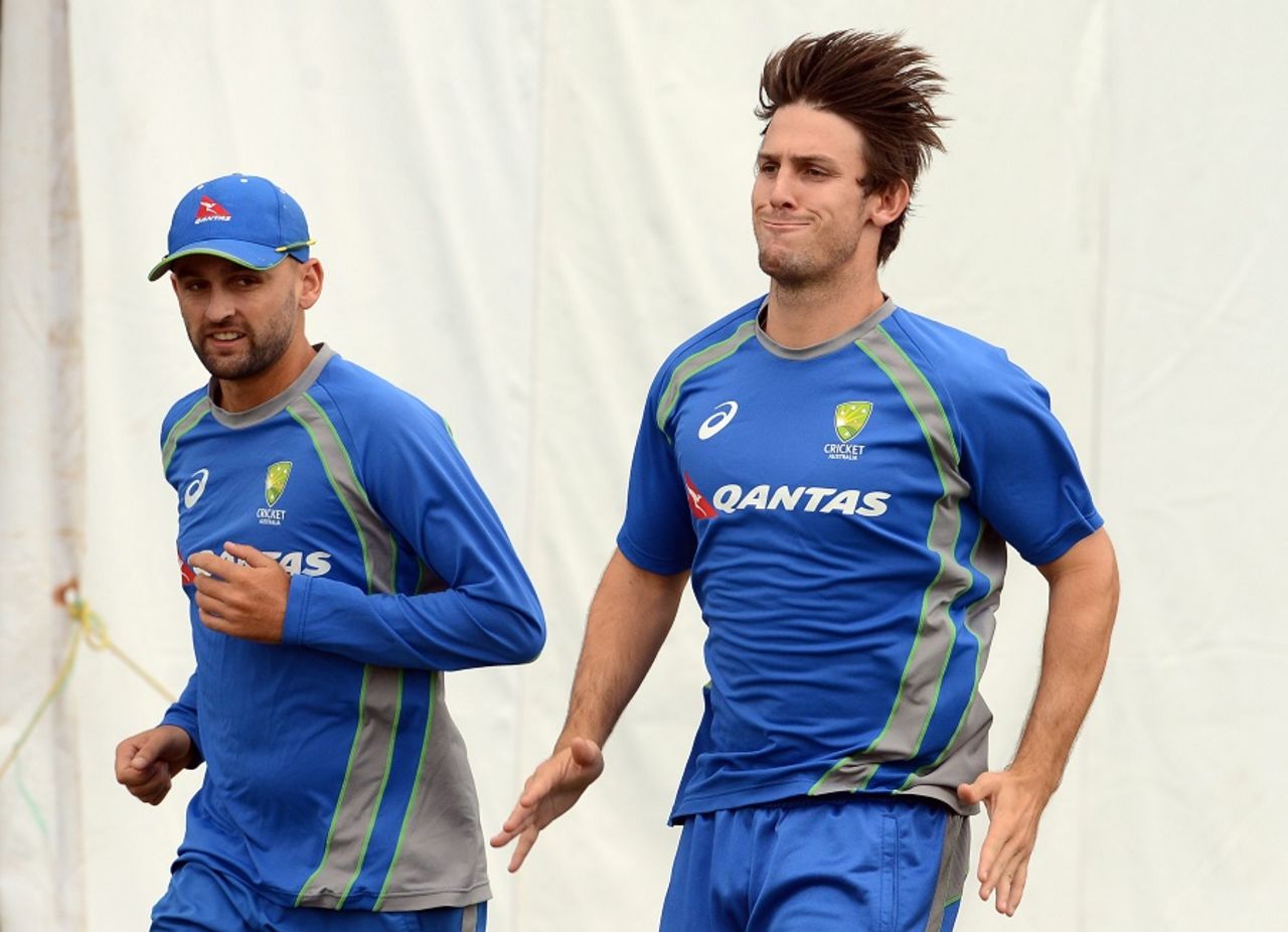 Nathan Lyon and Mitchell Marsh gear up for the Test series against Sri Lanka, Pallekele, July 24, 2016