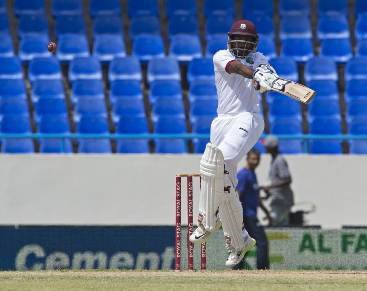 Rajendra Chandrika plays a pull, West Indies v India, 1st Test, Antigua, 4th day, July 24, 2016