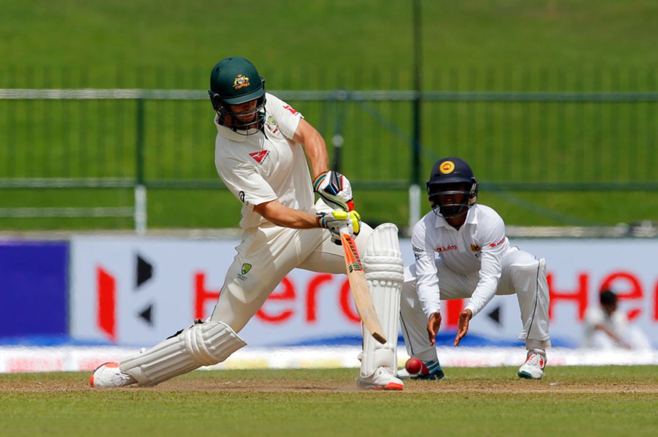 Mitchell Marsh struck five fours in his cameo of 31, Sri Lanka v Australia, 1st Test, Pallekele, 2nd day, July 27, 2016