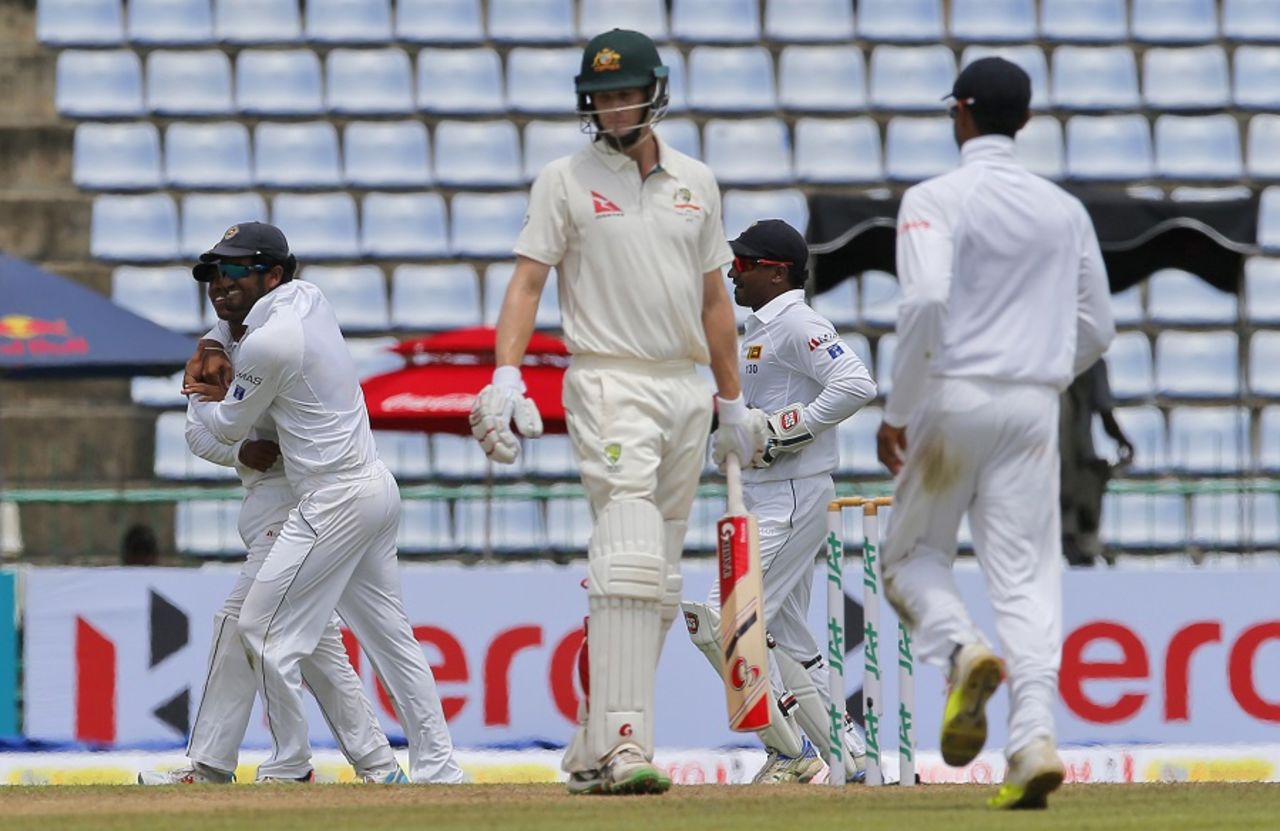 Adam Voges walks off after being dismissed for 47, Sri Lanka v Australia, 1st Test, Pallekele, 2nd day, July 27, 2016