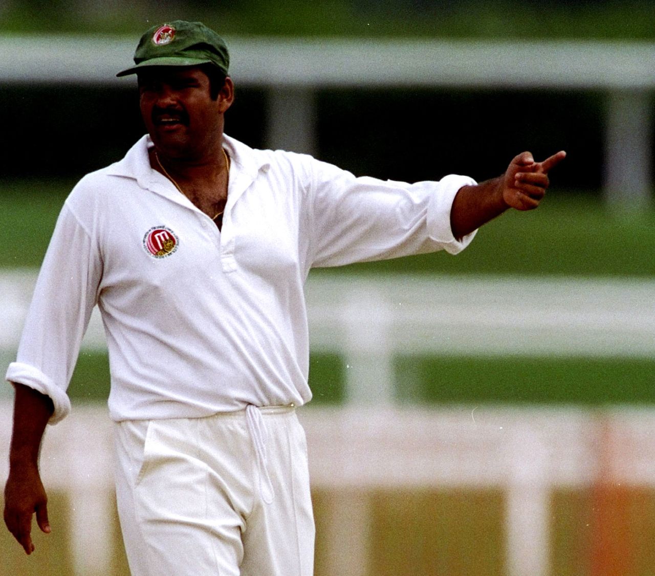 Akram Khan gestures on the field, Kuala Lumpur, September 10, 1998