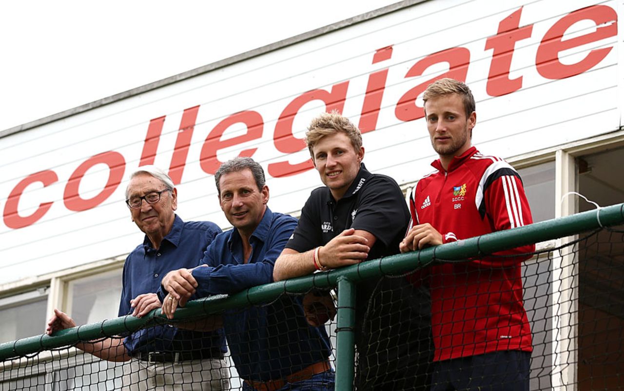 Joe Root with his grandfather Don, father Matt and brother Billy at Sheffield Collegiate CC, Sheffield, July 28, 2016