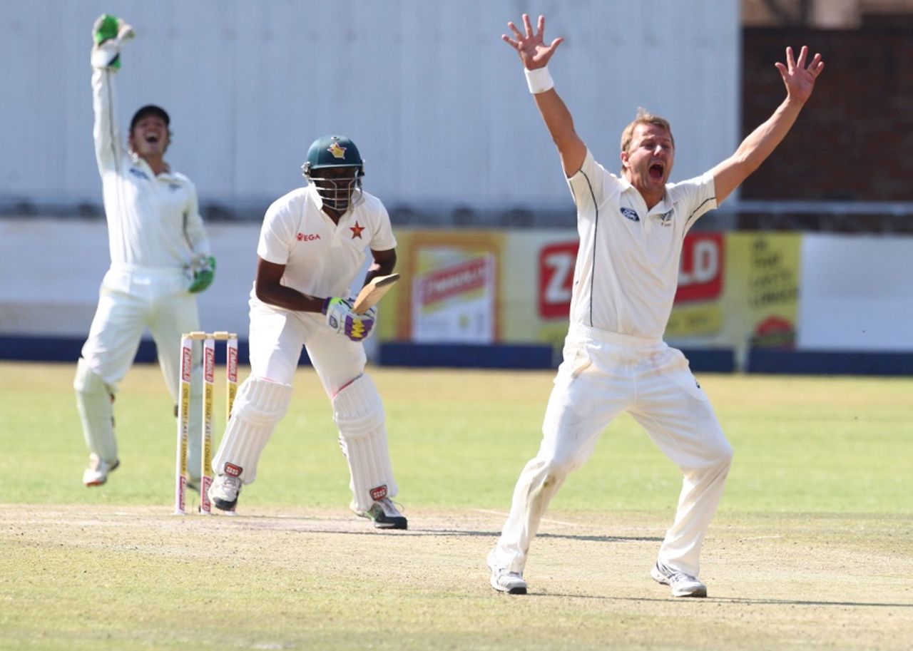 Neil Wagner finished with a match haul of eight wickets, Zimbabwe v New Zealand, 1st Test, Bulawayo, 4th day, July 31, 2016
