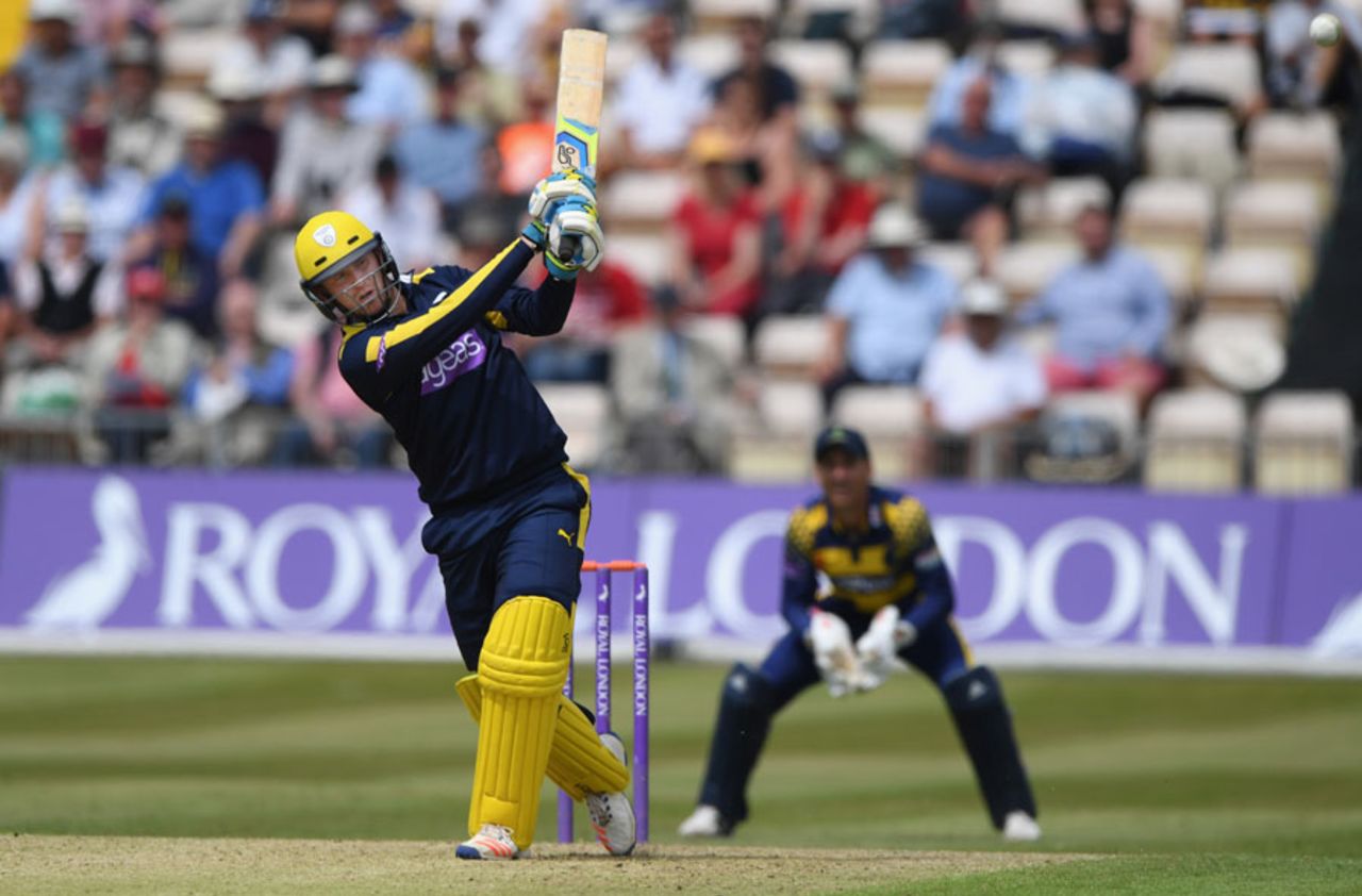 Liam Dawson smashed his way to a century from 68 balls, Glamorgan v Hampshire, Royal London Cup, South Group, Swansea, July 31, 2016