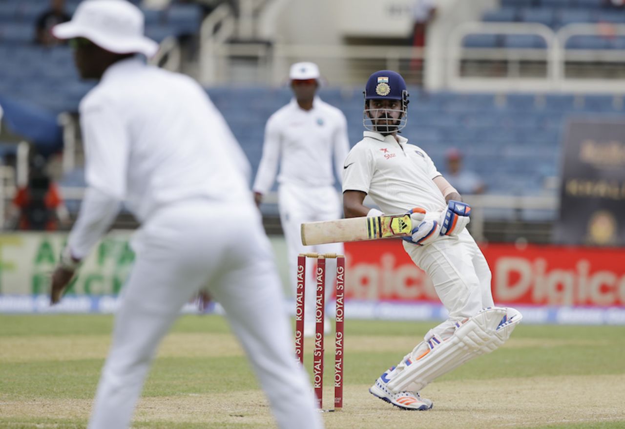 KL Rahul lets one go outside off, West Indies v India, 2nd Test, Kingston, 2nd day, July 31, 2016