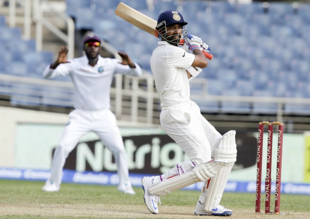 Ajinkya Rahane lays into a pull, West Indies v India, 2nd Test, Kingston, 2nd day, July 31, 2016