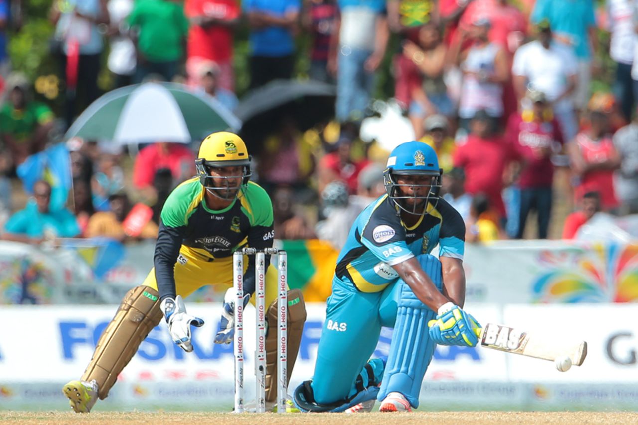 Johnson Charles brings out a deft reverse-sweep, Jamaica Tallawahs v St Lucia Zouks, CPL 2016, Lauderhill, July 31, 2016