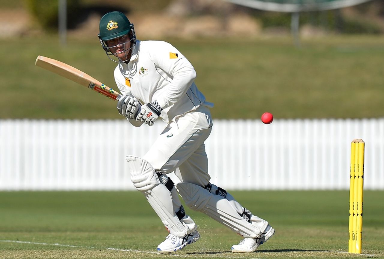 Marcus Stoinis scored a century in the first innings, Australia A v South Africa A, 1st unofficial Test, Brisbane, 1st day, July 30, 2016