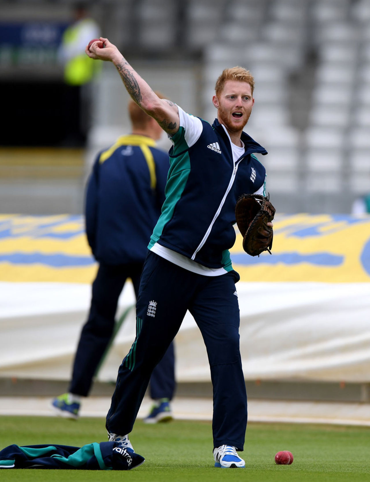 Ben Stokes was present at the warm-ups before being ruled out of the rest of the series, England v Pakistan, 3rd Test, Edgbaston, 1st day, August 3, 2016