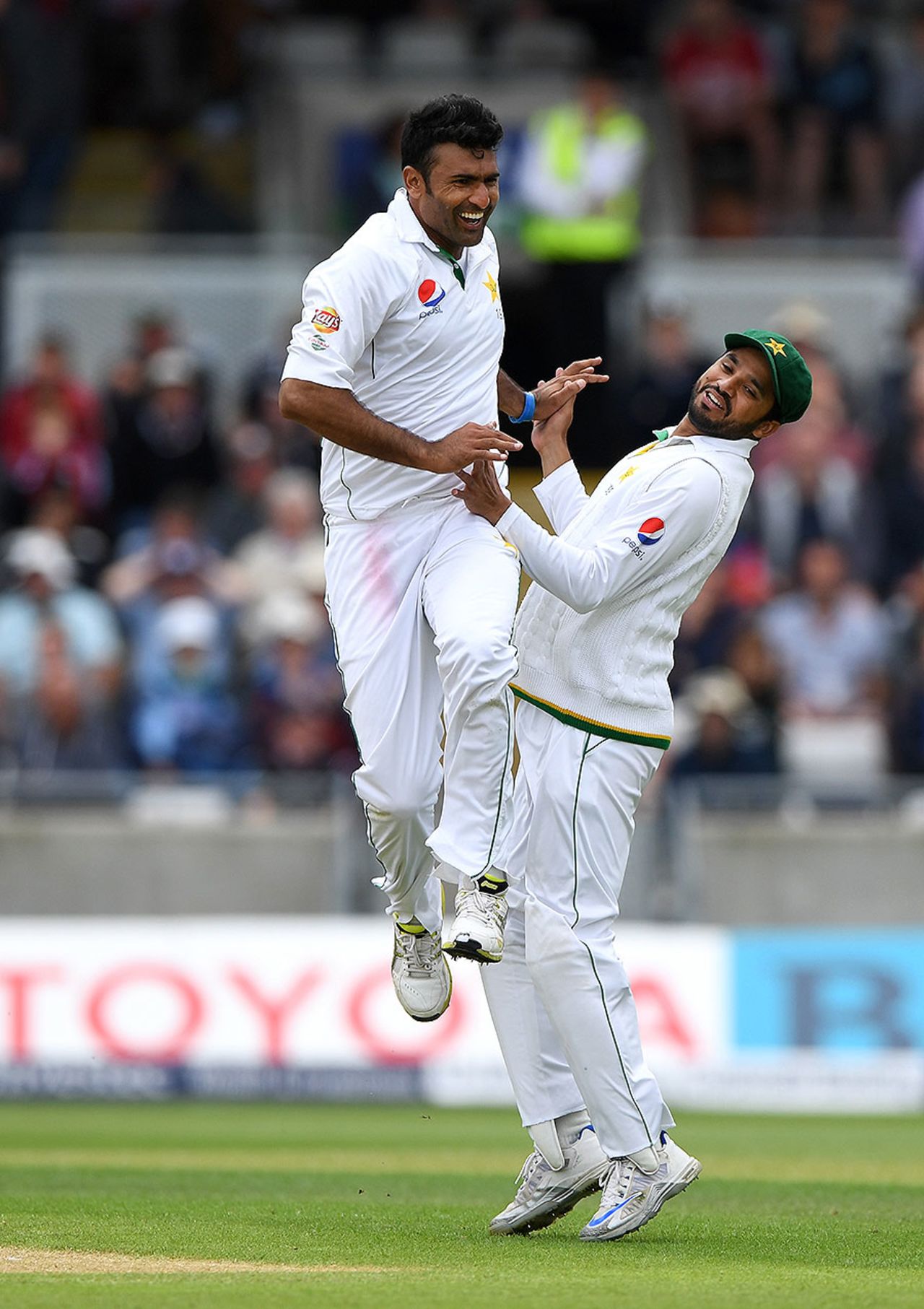 Sohail Khan celebrates the dismissal of Jonny Bairstow, England v Pakistan, 3rd Test, Edgbaston, 1st day, August 3, 2016
