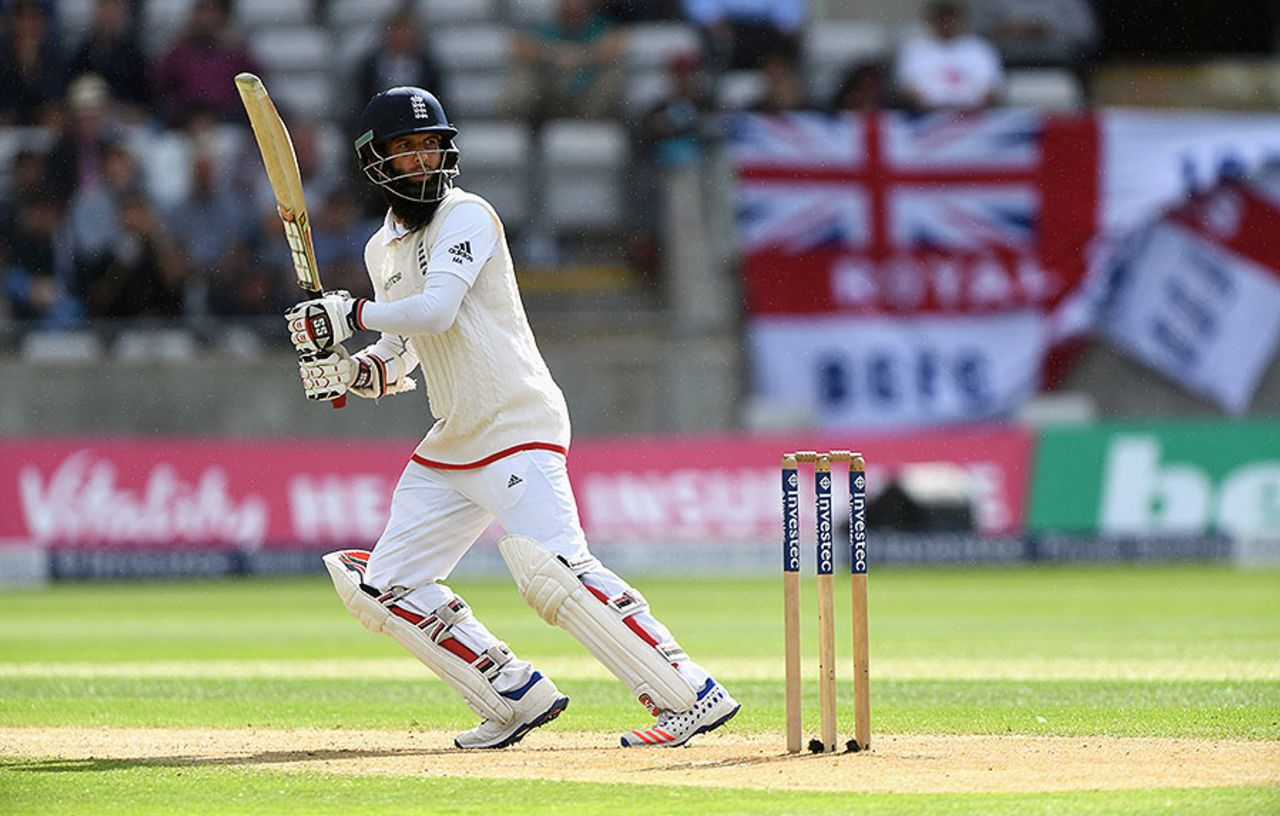 Moeen Ali cut loose with the tail for company, England v Pakistan, 3rd Test, Edgbaston, 1st day, August 3, 2016