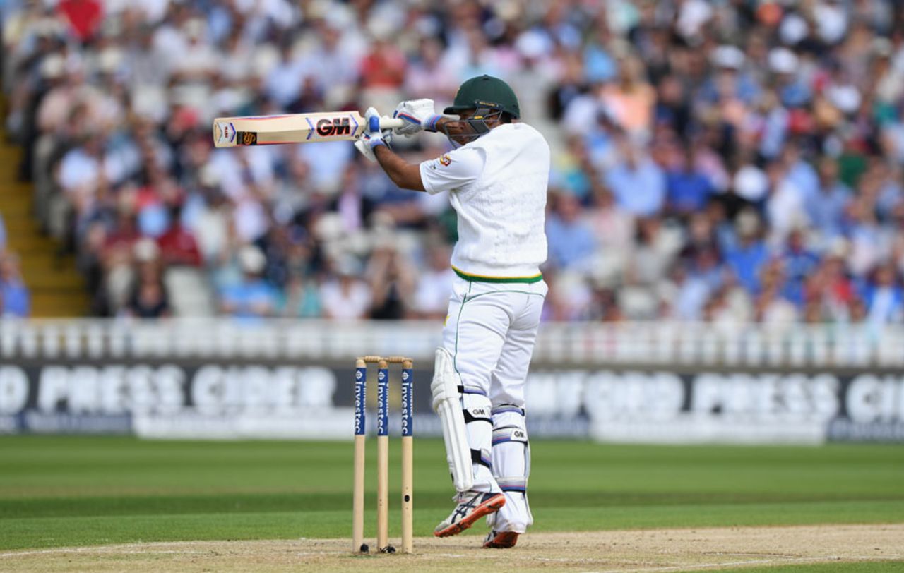 Sami Aslam cuts early in his innings, England v Pakistan, 3rd Test, Edgbaston, 2nd day, August 4, 2016