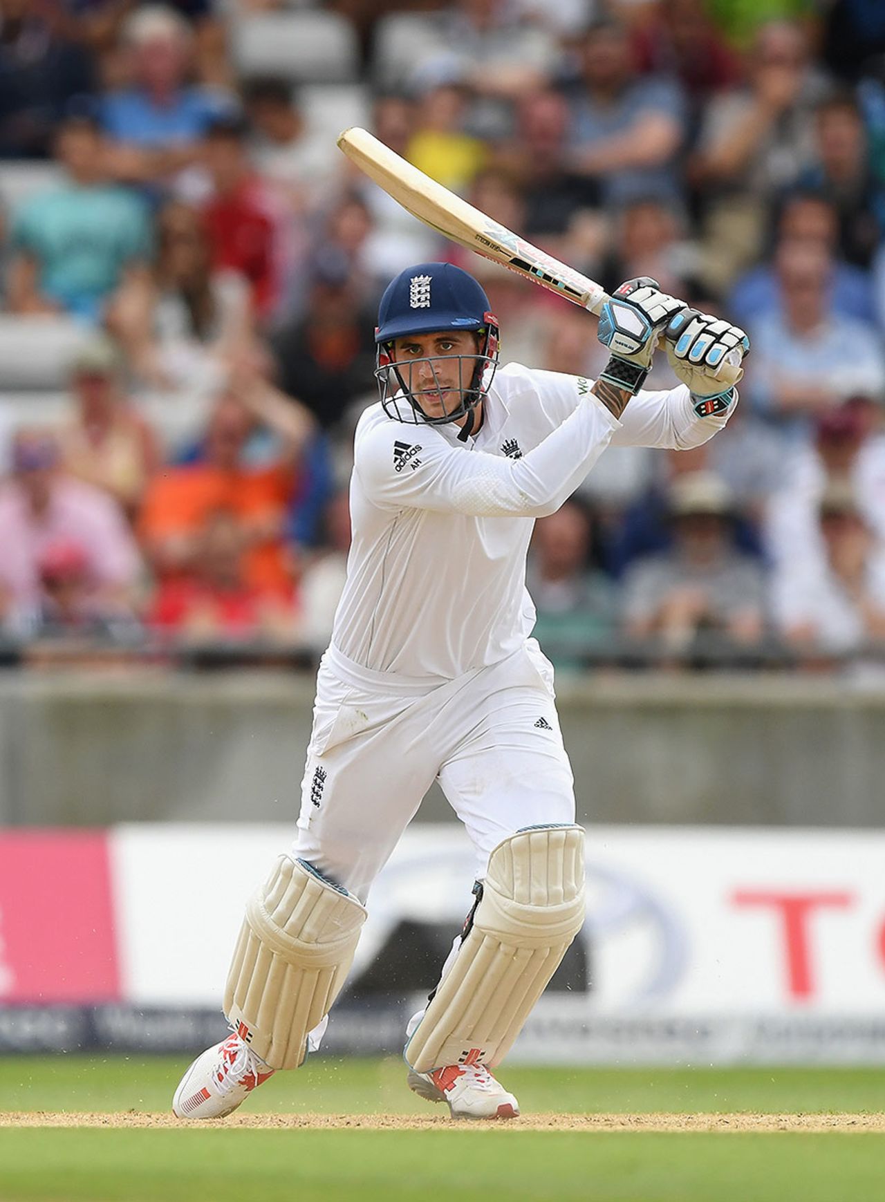 Alex Hales brought up his fifty from the final ball of the day, England v Pakistan, 3rd Investec Test, Edgbaston, 2nd day, August 5, 2016