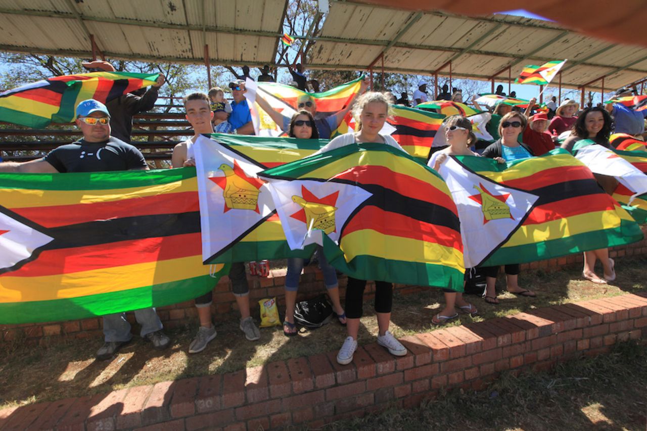 The Zimbabwe fans held a protest on the first day, Zimbabwe v New Zealand, 2nd Test, Bulawayo, 1st day, August 6, 2016