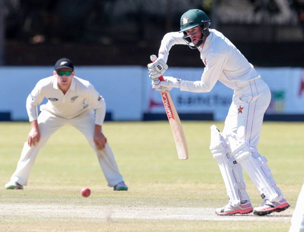 Sean Williams guides one to the off side, Zimbabwe v New Zealand, 2nd Test, Bulawayo, 3rd day, August 8, 2016