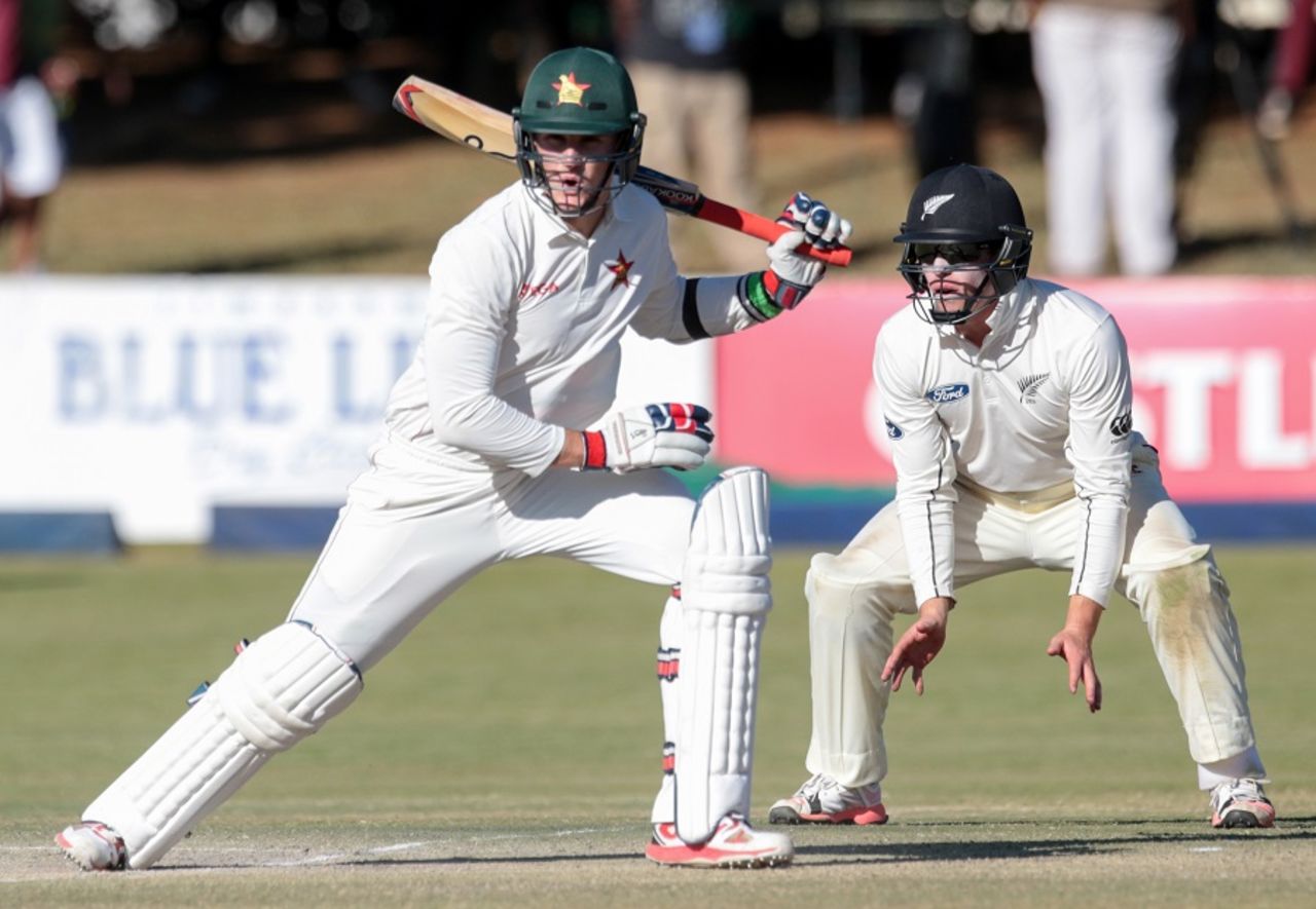 Peter Moor scored 71, Zimbabwe v New Zealand, 2nd Test, Bulawayo, 3rd day, August 8, 2016