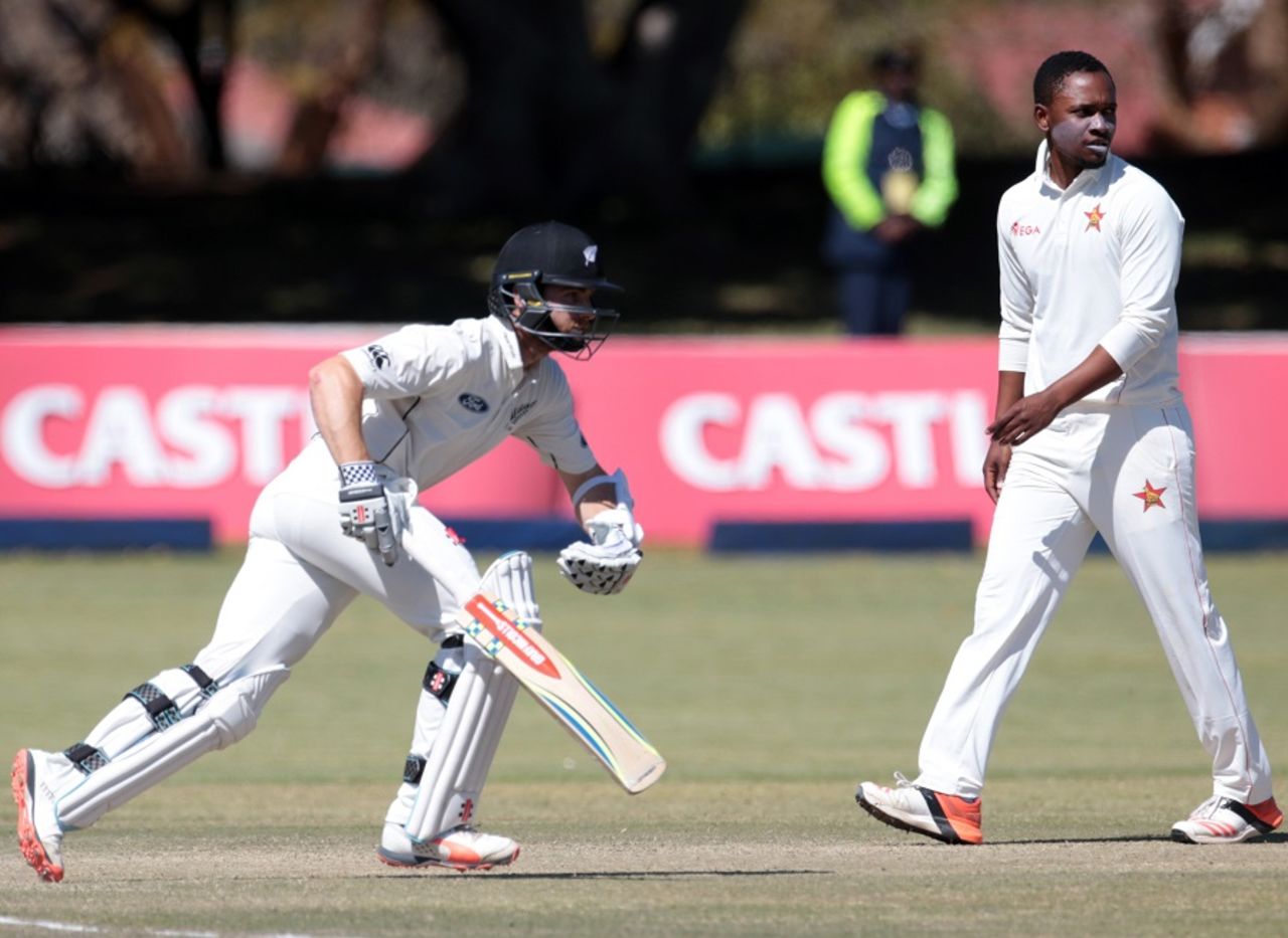 Kane Williamson sets off for a run, Zimbabwe v New Zealand, 2nd Test, Bulawayo, 4th day, August 9, 2016