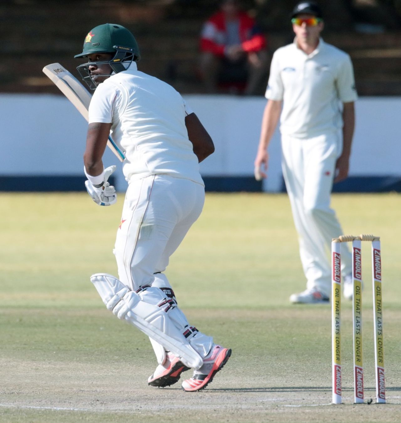 Chamu Chibhabha scored 21 in Zimbabwe's second innings, Zimbabwe v New Zealand, 2nd Test, Bulawayo, 4th day, August 9, 2016