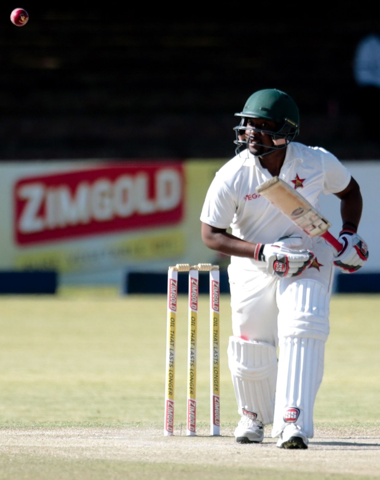 Tino Mawoyo eyes the off side, Zimbabwe v New Zealand, 2nd Test, Bulawayo, 4th day, August 9, 2016
