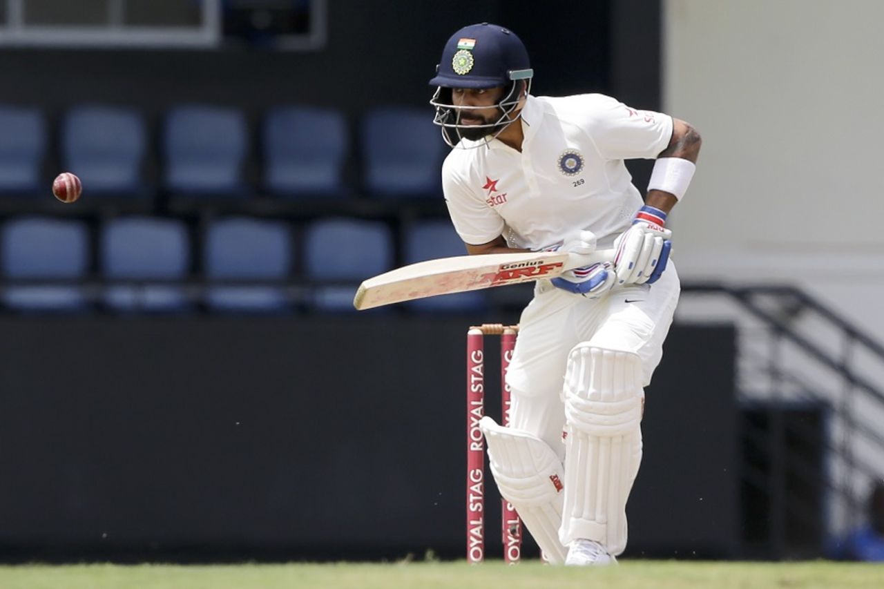 Virat Kohli was dismissed for 3 after he surprisingly came out at No. 3, West Indies v India, 3rd Test, Gros Islet, 1st day, August 9, 2016