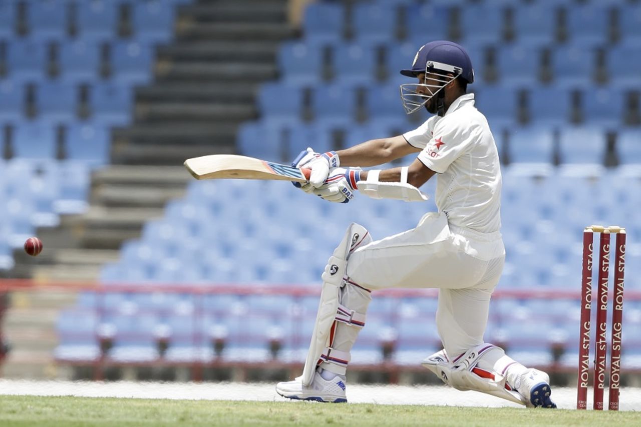 Ajinkya Rahane pulls one with caution, West Indies v India, 3rd Test, Gros Islet, 1st day, August 9, 2016