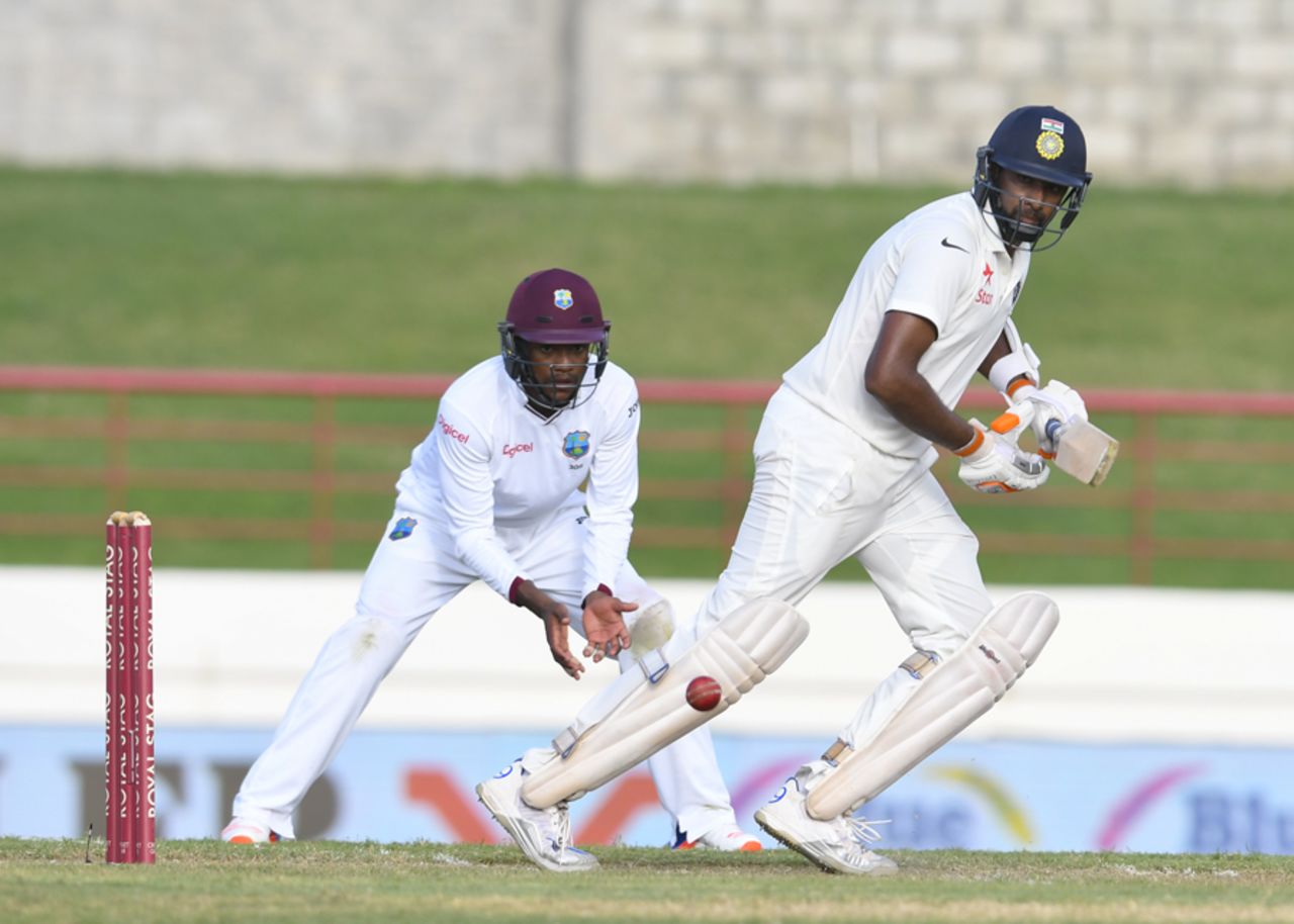R Ashwin plays square of the wicket, West Indies v India, 3rd Test, Gros Islet, 1st day, August 9, 2016
