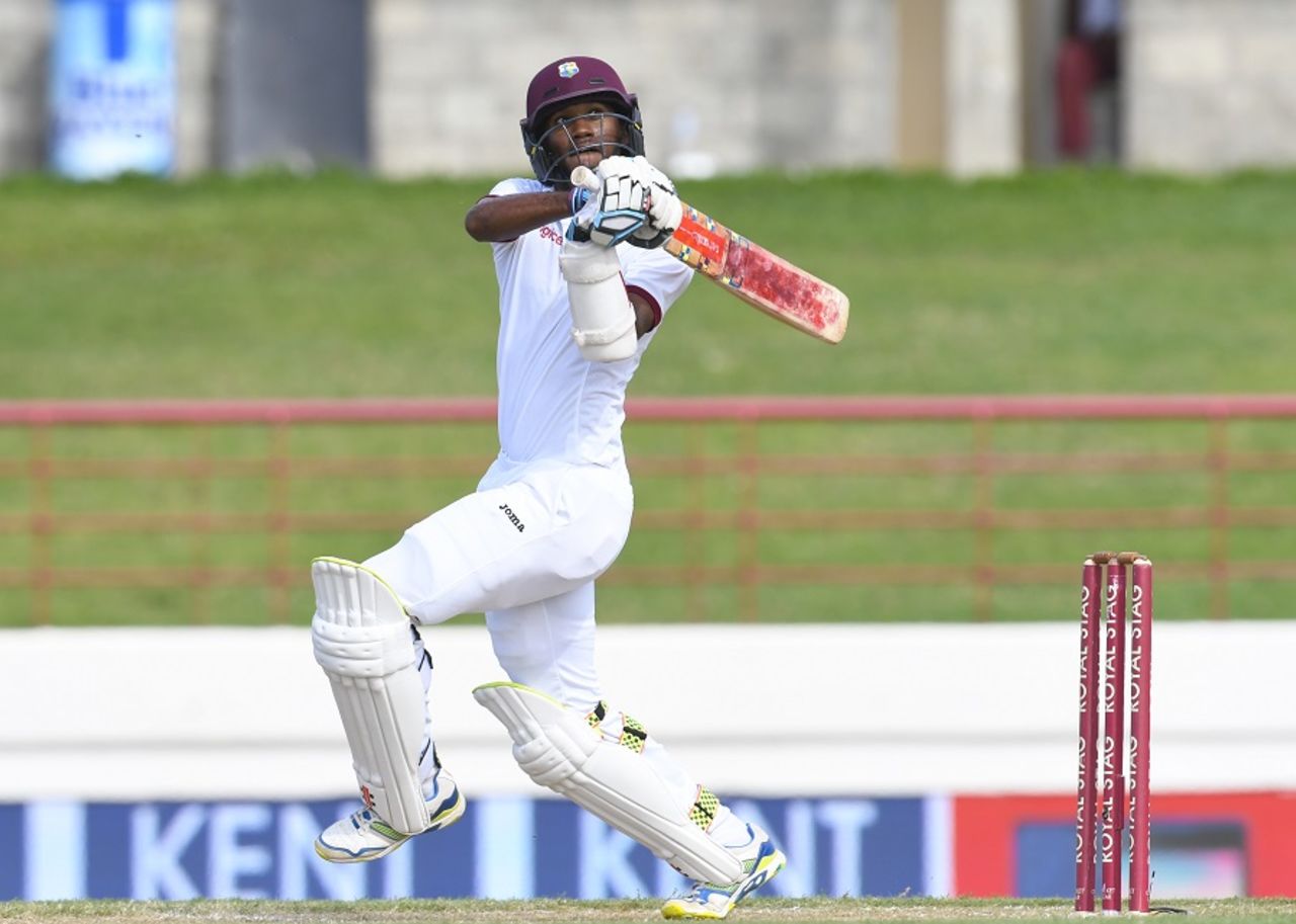 Kraigg Brathwaite dispatches one behind square, West Indies v India, 3rd Test, Gros Islet, 2nd day, August 10, 2016