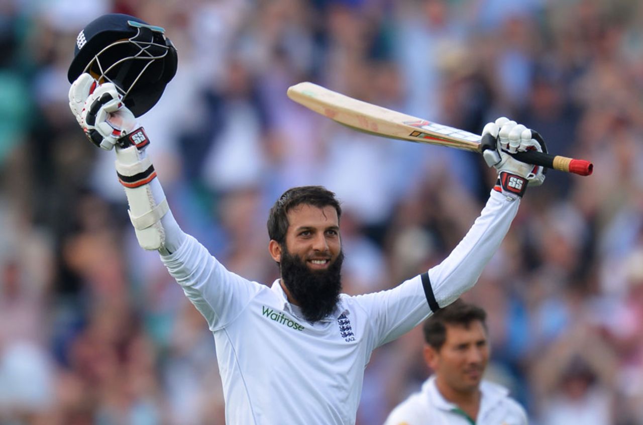 Moeen Ali reached his hundred with a six, England v Pakistan, 4th Test, The Oval, 1st day, August 11, 2016