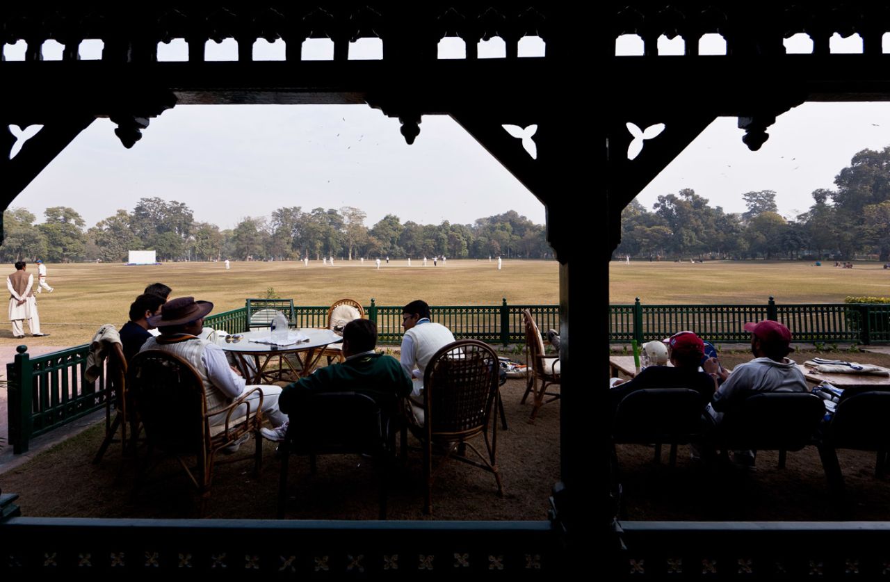 Lahore Gymkhana members play a game of Sunday cricket at the Bagh-e-Jinnah, December 12, 2010