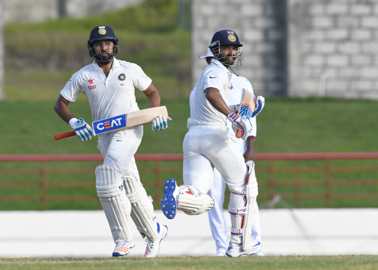 Ajinkya Rahane and Rohit Sharma shared an unbeaten 85-run stand by stumps on day four, West Indies v India, 3rd Test, Gros Islet, 4th day, August 12, 2016