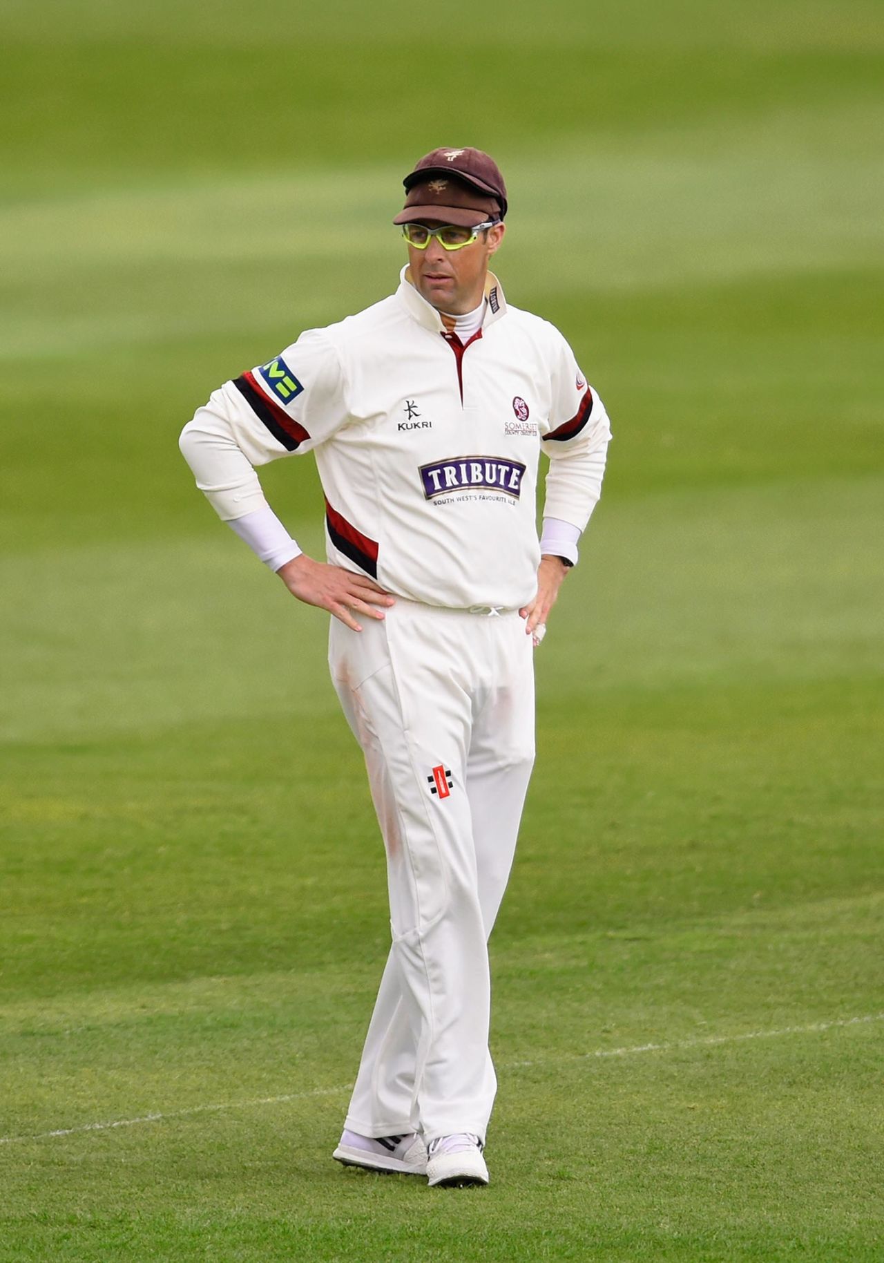 Marcus Trescothick looks on, Somerset v MIddlesex, day two, County Championship Division One, Taunton, April 27, 2015