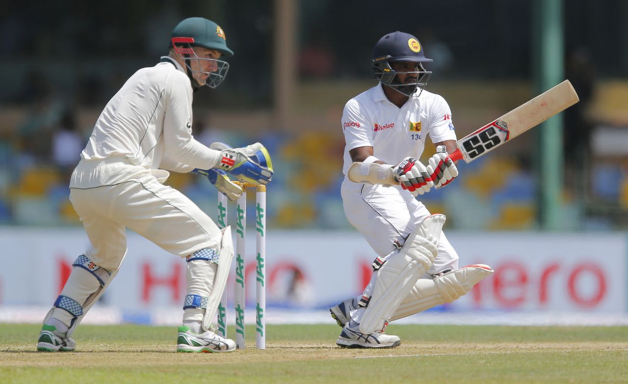 Kusal Perera turns the ball behind square, Sri Lanka v Australia, 3rd Test, SSC, 1st day, August 13, 2016
