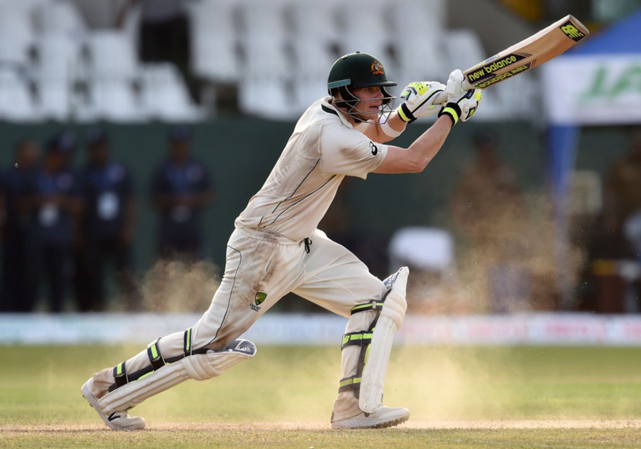 Steven Smith drives through the covers, Sri Lanka v Australia, 3rd Test, SSC, 2nd day, August 14, 2016