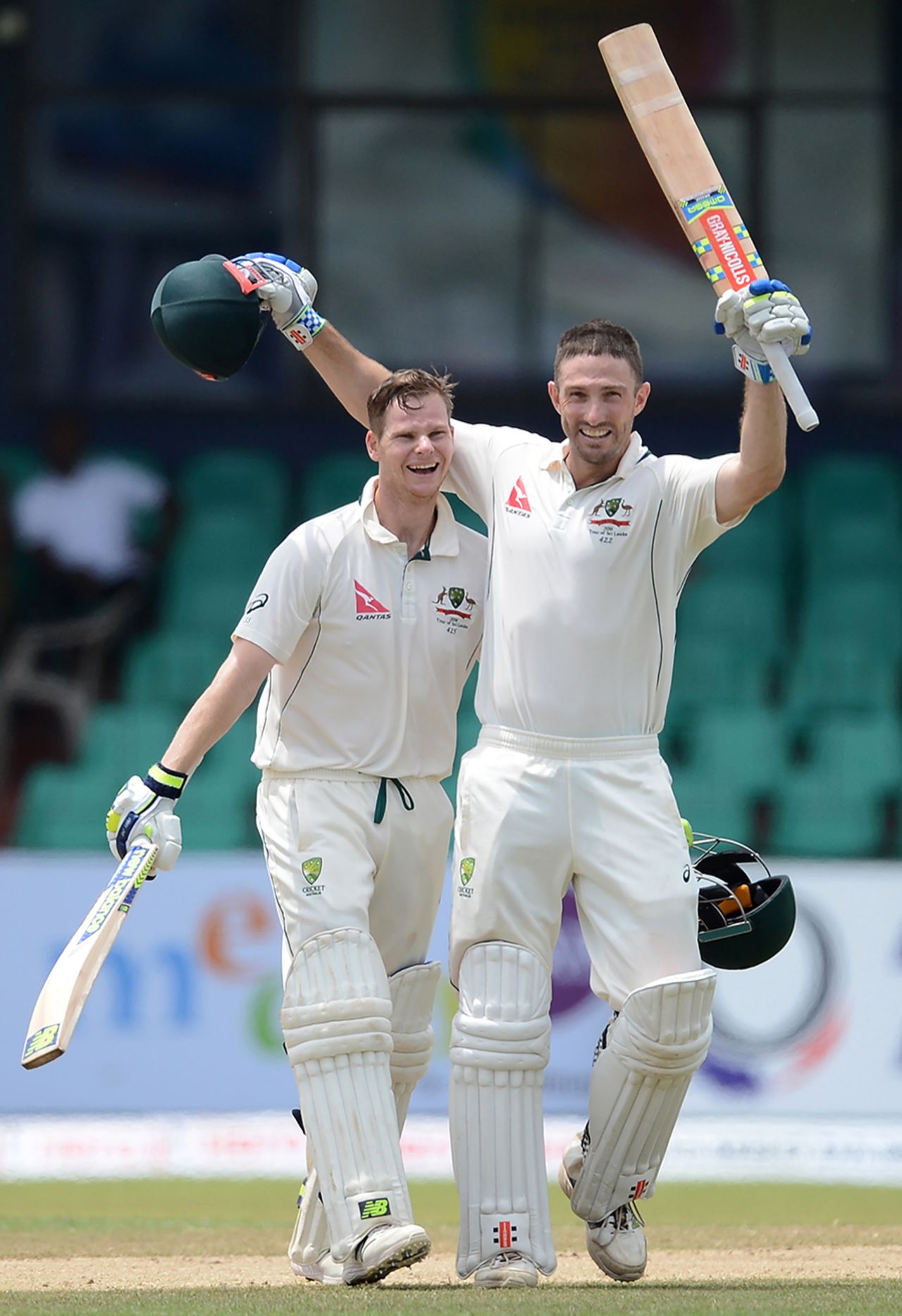 Steven Smith and Shaun Marsh are elated after the latter's century, Sri Lanka v Australia, 3rd Test, SSC, 3rd day, August 15, 2016