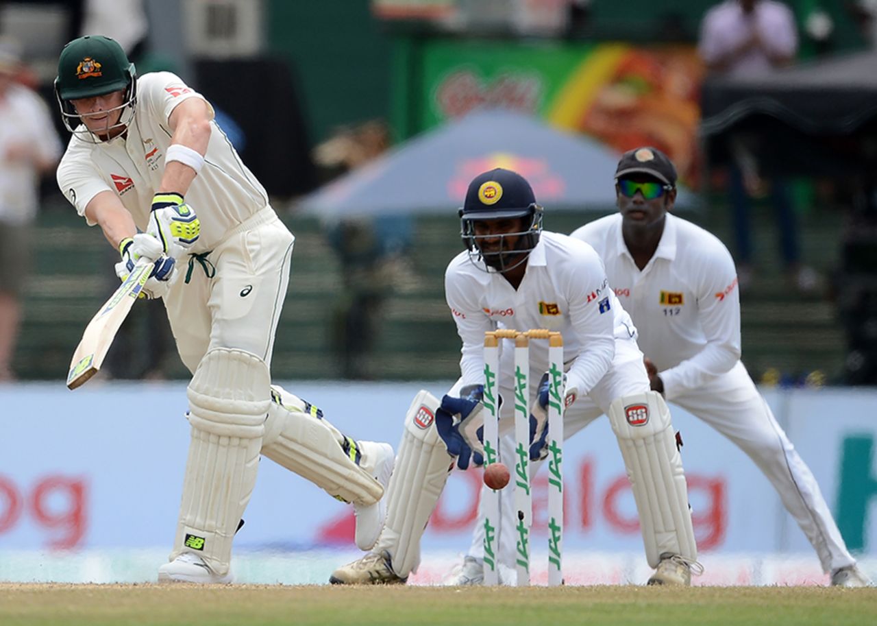 Steven Smith turns the ball on to the leg side during his 119, Sri Lanka v Australia, 3rd Test, SSC, 3rd day, August 15, 2016