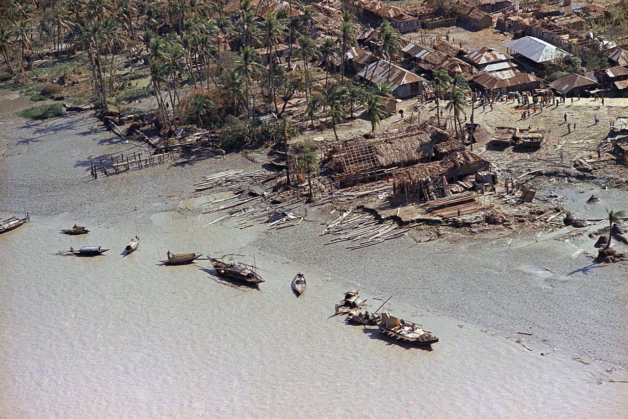 The devastation caused by the Bhola cyclone in East Pakistan, November 1970