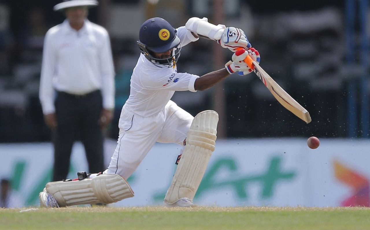 Kaushal Silva drives through cover, Sri Lanka v Australia, 3rd Test, SSC, 4th day, August 16, 2016