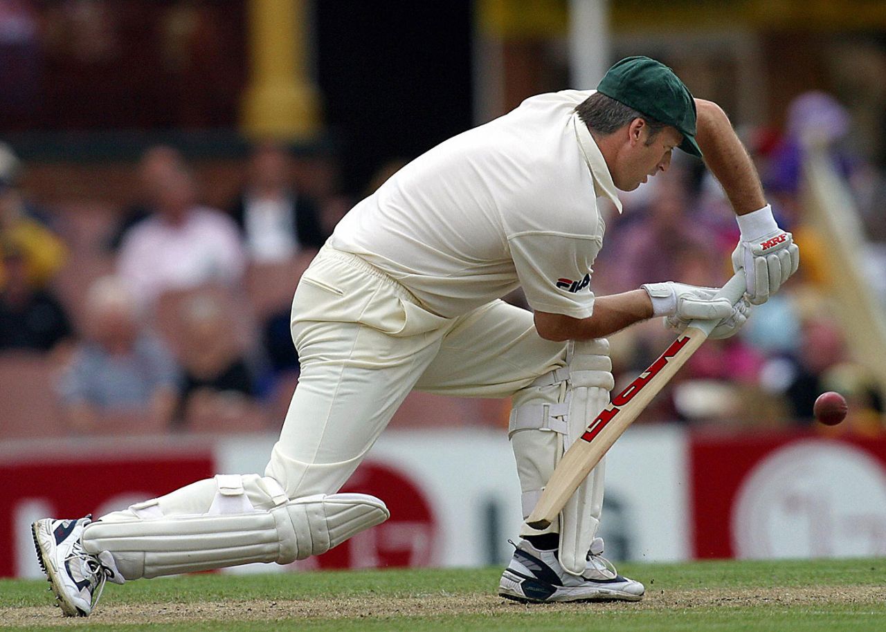 Steve Waugh plays the forward defense, Australia v Zimbabwe, 2nd Test, SCG, 2nd day, October 18, 2003