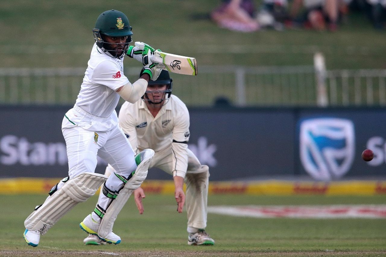 Temba Bavuma works one through the off side, South Africa v New Zealand, 1st Test, Durban, 1st day, August 19, 2016