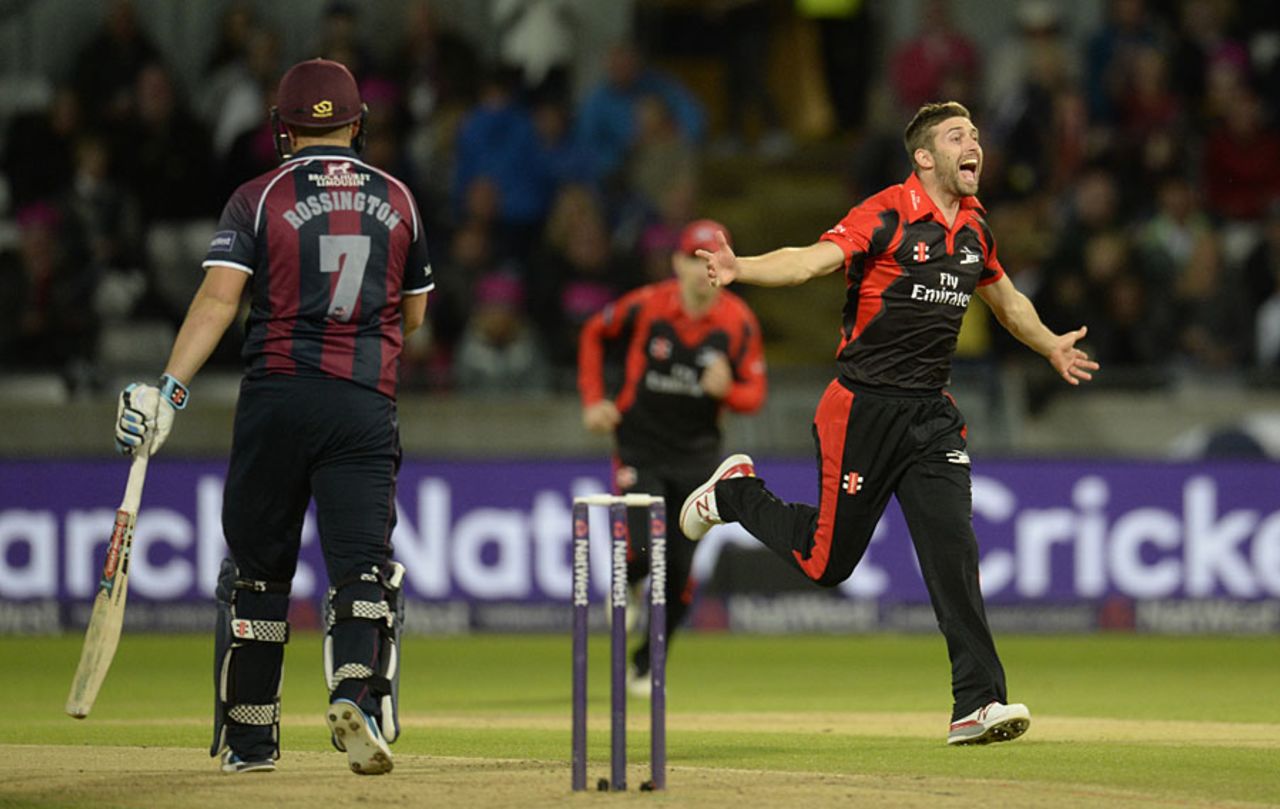 Mark Wood removed Adam Rossington with his first ball, Durham v Northamptonshire, NatWest T20 Blast final, Edgbaston, August 20, 2016
