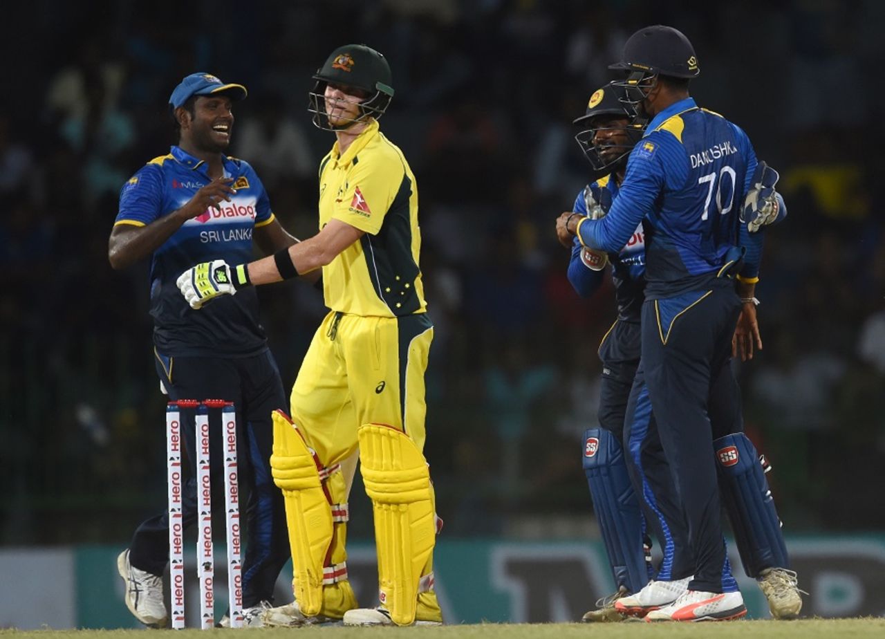 Steven Smith is dejected as he walks off after being dismissed, Sri Lanka v Australia, 1st ODI, R Premadasa Stadium, August 21, 2016