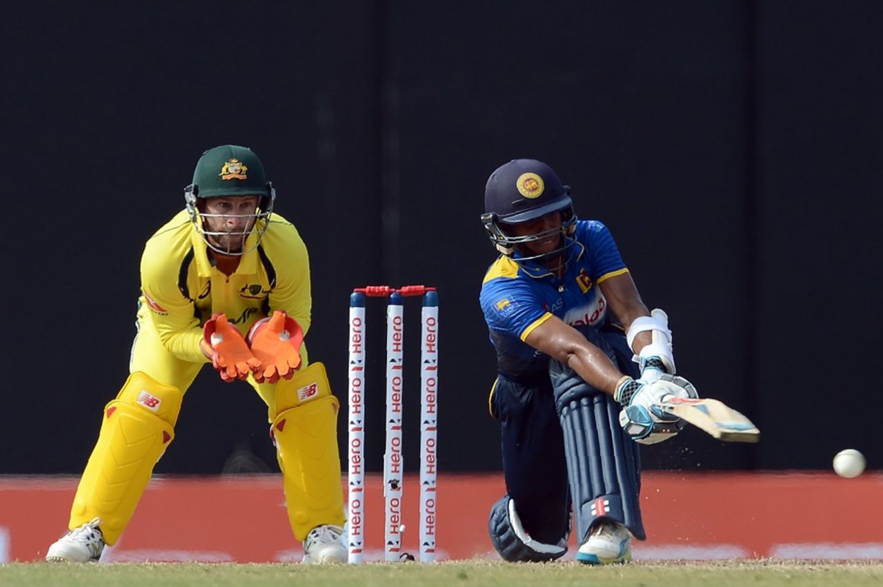 Kusal Mendis brings out the sweep, Sri Lanka v Australia, 2nd ODI, R Premadasa Stadium, August 24, 2016